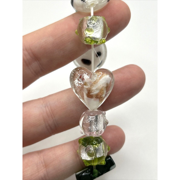 Art Glass Beads Multicolored Stretch Womens Bracelets Lot of 3 Fashion - Picture 11 of 13